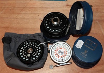 Lot 3096 - Two Hardy Fly Reels - Ultralite Disc # 8/9, in zip case, with spare spool and Marquis Disc 3/4...