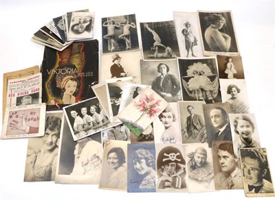 Lot 3098 - A Group Of Autographed Photographic Cards From The Music Hall/Theatres In Leeds/Bradford mostly...