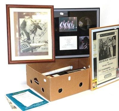 Lot 3105 - Stevie Ray Vaughan Signed Photograph together with various other related items including Pick...