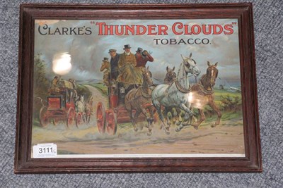 Lot 3111 - Advertising Cards (i) Cope's High Card Tobacco 9 1/2x6 1/2'', 24x17cm (ii) Clarkes Thundercloud...
