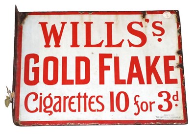 Lot 3123 - Double Sided Enamel Advertising Sign one side Wills's Gas Flake red/white; the other Capstan...