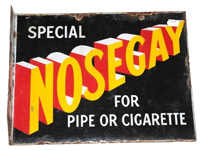 Lot 3136 - Nosegay Enamel Advertising Sign 'Special ... For Pipe of Cigarettes' yellow/red lettering on...