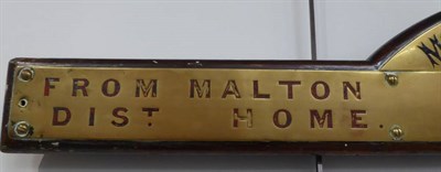 Lot 3161 - Brass Header Plaque From Sledmere & Fimber Signal Box On The Malton & Driffield Junction...