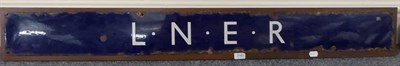 Lot 3163 - Great Western Railway Cast Iron Crest 11'', 28cm wide, together with an LNER enamel sign with white