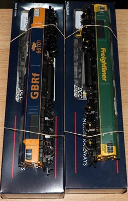 Lot 3194 - Bachmann OO Gauge DCC Ready Diesel Locomotives 32727 Class 66 GBRf 66701 and 32726 Class 66...