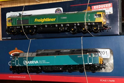 Lot 3201 - Bachmann OO Gauge Diesel Locomotives 32755 Class 57 Arriva 57315 DCC21 and 32728 Class 66...