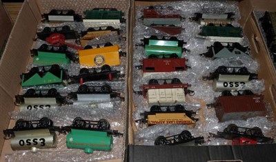 Lot 3231 - Hornby O Gauge Various Post War Wagons, including Portland Cement, Southern milk traffic, BR...