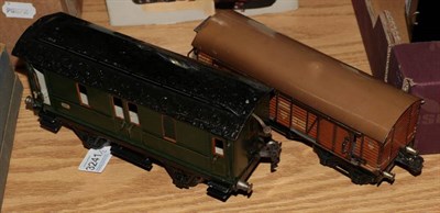 Lot 3241 - Marklin Gauge 1 Post Wagon 18761 fitted with electric lighting 22cm (E-G, bubble wrap damage...