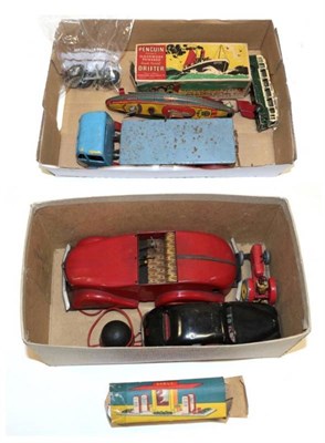 Lot 3253 - Various Tin And Diecast Toys including Made in Great Britain HMS Nautilus, Chad Valley saloon, Open