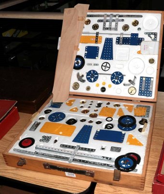 Lot 3259 - Meccano Outfit No.9, 1970's in original wooden box (G, some corrosion mostly to silver pieces,...