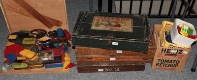 Lot 3263 - Meccano Sets 6 In Wooden Box, (box F, with mixed parts) together with numerous other loose...