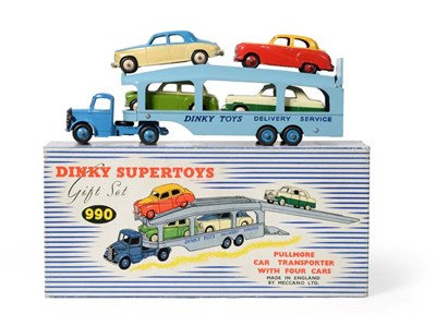 Lot 3312 - Dinky Gift Set 990 Pullmore Car Transporter With Four Cars consisting of Car transporter (E, a...