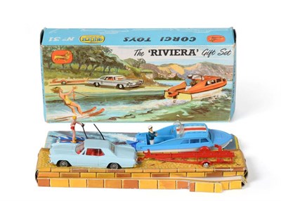 Lot 3325 - Corgi Gift Set 31 The Riviera Gift Set (E, trailer lacks one tyre, some minor glue...