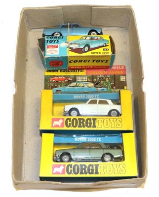 Lot 3329 - Corgi Rovers (i) 275 2000TC white (ii) 275 2000TC green (both E, in window boxes G) (iii) 2000 blue