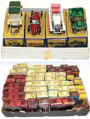 Lot 3334 - Matchbox Models Of Yesteryears Y6 Bugatti red (E box G) three other 2nd/3rd series models (two...