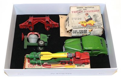 Lot 3339 - DCMT Slikka Toy Harry Hayseed The Tricky Trackman (G box F) Crescent No.1268 Space Rocket (F-G...