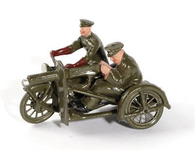 Lot 3356 - Britains 1796 Motor Machine Gun Corps motorcycle and sidecar (E-G box G-E, a little faded)