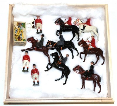 Lot 3375 - Britains Hunt Figures including 5038 Huntsman & 1 Hound (boxed) three master, one gentleman and...