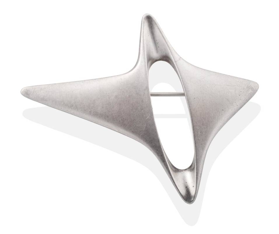 Lot 2006 - A Silver Georg Jensen Brooch, designed by Henning Koppel, model number 339, of abstract star...