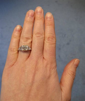 Lot 2036 - An Early Twentieth Century Solitaire Diamond Ring, an old cut diamond in a square setting, to...