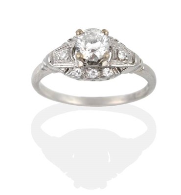 Lot 2039 - An Early Twentieth Century Solitaire Diamond Ring, a round brilliant cut diamond in a claw setting