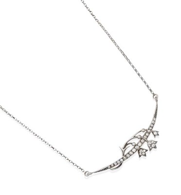 Lot 2057 - An Early Twentieth Century Diamond Necklace, as old cut diamond set bell flowers to a diamond...