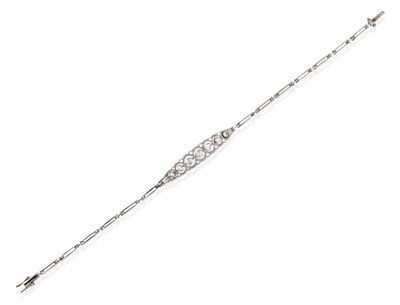 Lot 2076 - An Early Twentieth Century Diamond Bracelet, a band of graduated grain set old cut diamonds...