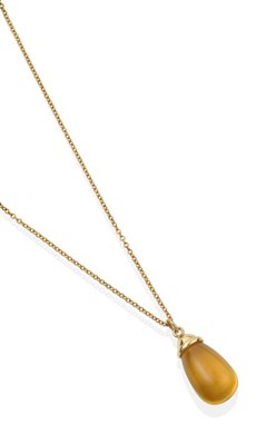 Lot 2148 - An 18 Carat Gold Citrine Pendant, on Chain, designed by Paloma Picasso for Tiffany & Co, a...