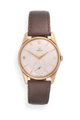 Lot 2218 - A 9ct Gold Wristwatch, signed Omega, 1960, (calibre 267) lever movement signed and numbered...