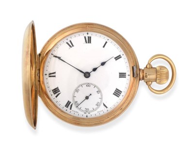 Lot 2221 - An 18ct Gold Full Hunter Keyless Pocket Watch, 1928, lever movement with five adjustments,...