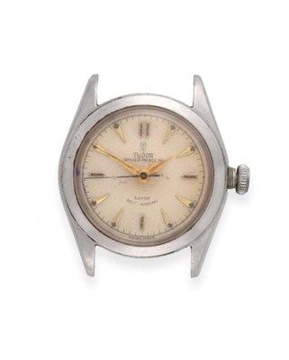 Lot 2227 - A Stainless Steel Mid-Size Automatic Centre Seconds Wristwatch, signed Tudor, model: Oyster...