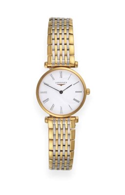 Lot 2236 - A Lady's Bi-Metal Wristwatch, signed Longines, model: La Grande Classique de Longines, ref: L4...