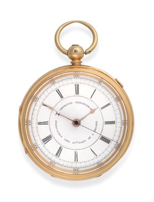 Lot 2238 - An 18ct Gold Open Faced Chronograph Pocket Watch, signed Marks Wolfe, 19 St James St,...
