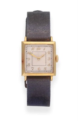 Lot 2249 - An Art Deco Square Shaped Wristwatch, signed International Watch Co, lever movement signed and...