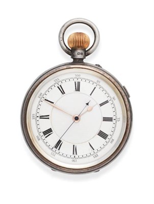 Lot 2258 - A Silver Open Faced Karrusel Keyless Pocket Watch, 1929, lever movement stamped karrusel and...