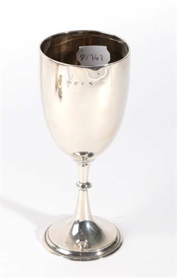 Lot 2268 - A Late Victorian Silver Goblet, George Unite, Birmingham 1897, the plain bowl on a knopped stem and