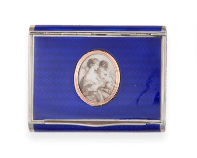 Lot 2276 - An Austrian Silver and Guilloche Enamel Cigarette Case, makers mark RS, Vienna, and with...