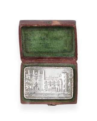 Lot 2277 - A William IV Silver Castle Top Vinaigrette, Nathaniel Mills, Birmingham 1837, the hinged cover with