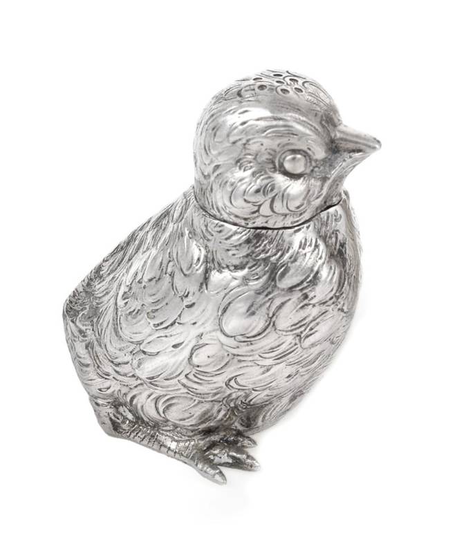 Lot 2409 - A Victorian Novelty Silver Bird Pepper Pot, Thomas Johnson, London 1884, with pull off cover; and A