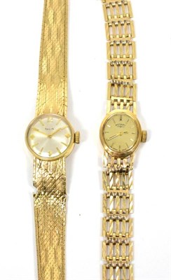 Lot 9 - Two lady's 9 carat gold wristwatches, signed Rotary and Talis