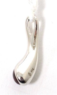 Lot 26 - A Georg Jensen rubelite 'Carnival' pendant, designed by Regitze Overgaard, an oval cabochon...