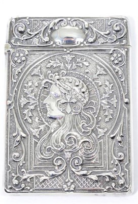 Lot 47 - An Art Nouveau silver card case, Crisford & Norris, Chester 1904