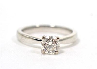 Lot 57 - An 18 carat white gold solitaire diamond ring, estimated diamond weight 0.50 carat...