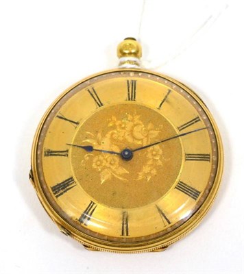Lot 63 - A lady's fob watch, case stamped 18K