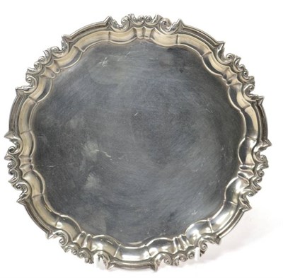 Lot 79 - A small circular silver salver, William Hutton & Son, Sheffield 1913, with shaped rim, 21cm...