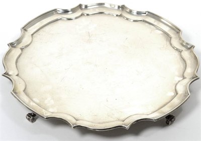 Lot 89 - A shaped circular silver salver, James Dixon & Son, Sheffield 1933, 25.5cm diameter, 19.9ozt