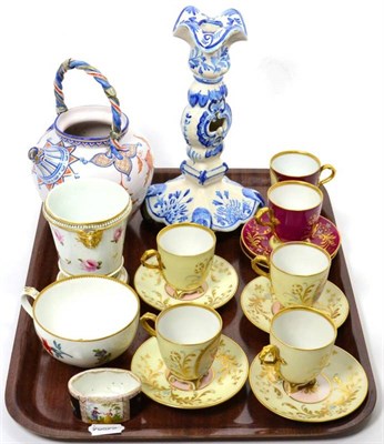 Lot 117 - A group of Vienna style porcelain coffee cups and saucers, a Meissen tea cup, a St Clement...