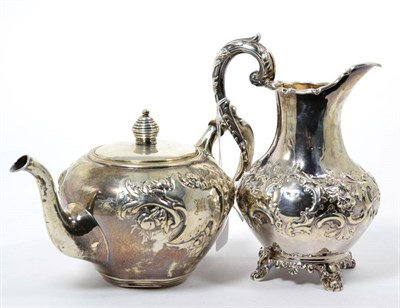 Lot 135 - A Victorian silver cream jug, by John Le Gallais, London, 1870; together with a Dutch silver teapot
