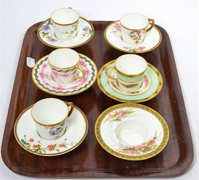 Lot 151 - Six Royal Worcester trembleuse saucers and five cups