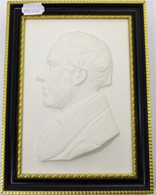 Lot 153 - A relief moulded portrait plaque John Bowes
